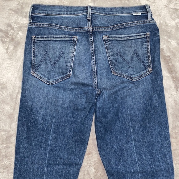 MOTHER THE STUNNER ZIP ANKLE STEP FRAY IN WALKING ON COALS HIGH RISE RAW HEM - Picture 11 of 15